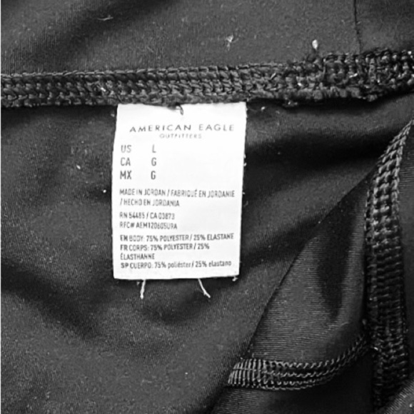 American Eagle black casual elastic tights joggers high rise Women Large - Picture 4 of 16